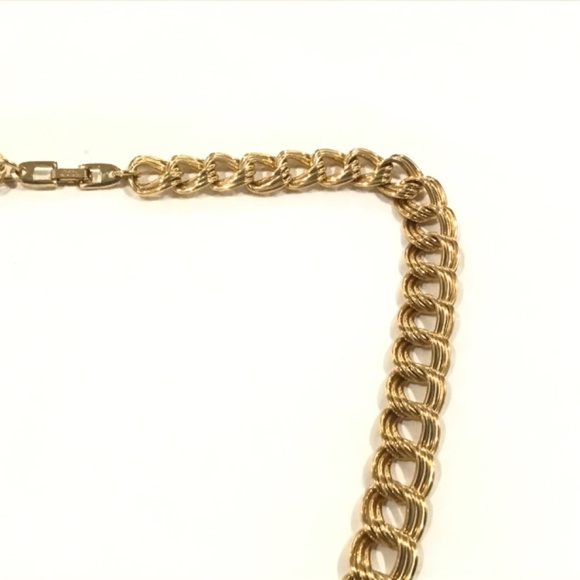 Vintage Napier Gold Tone Double Curb Chain Necklace 24" Long x 9/16" Wide - Picture 3 of 5